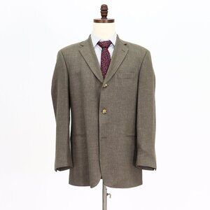 Hugo Boss 42R Beige Solid 3-Button Sport Coat Blazer Jacket V685